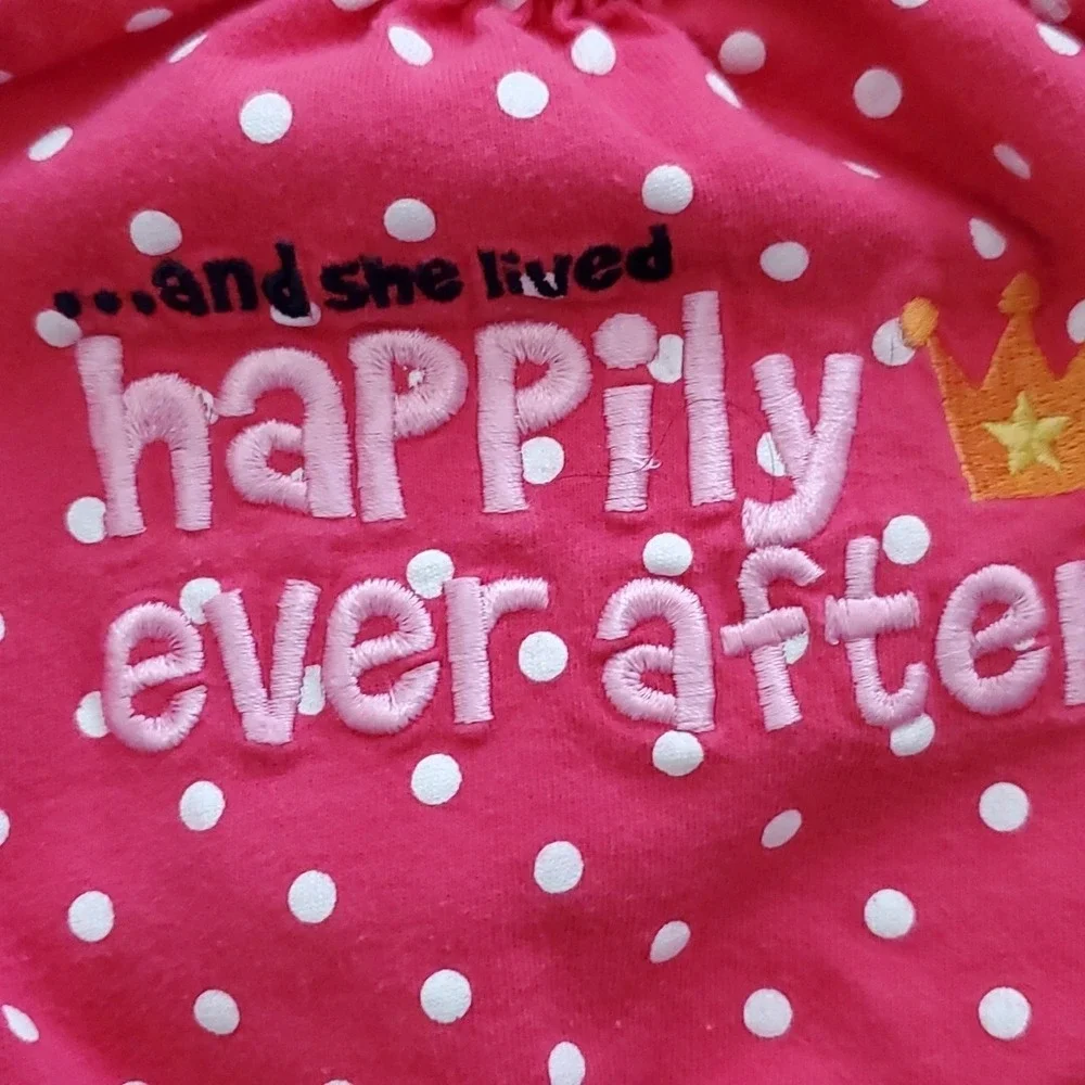Carters Girl‎ Navy Whale Polka Dott Romper with Little Me Pink Ever After Romper